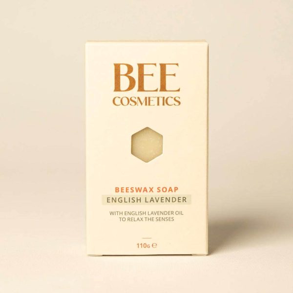 Bee Cosmetics English lavender soap with its branded packaging
