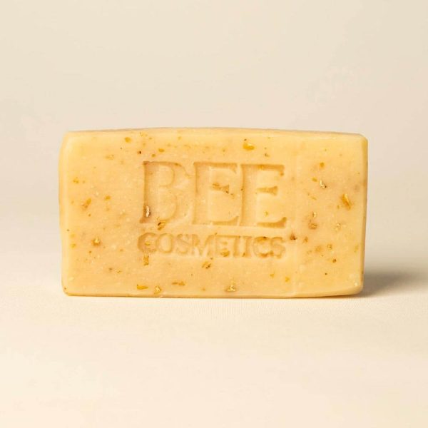 Bar of Bee Cosmetics honey and oatmeal soap sold by East Anglia Apiaries
