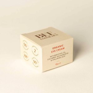 Box of Bee Cosmetics organic eye cream sold by East Anglia Apiaries