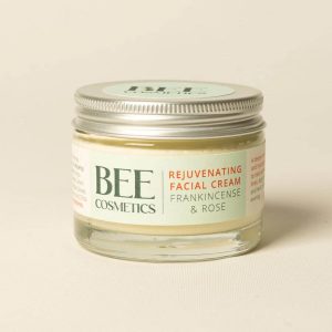 Jar of Bee Cosmetics rejuvenating facial cream sold by East Anglia Apiaries
